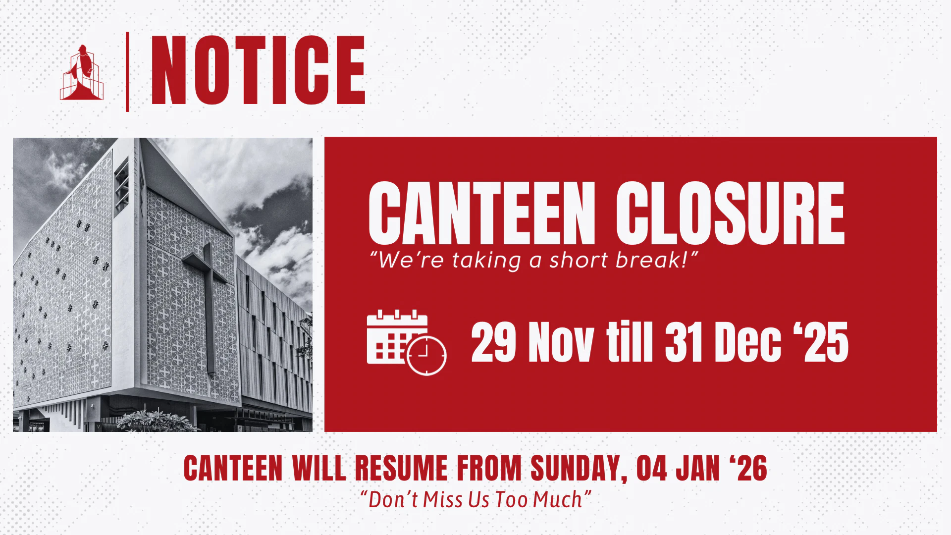 Canteen Closure_29 Nov to 31 Dec